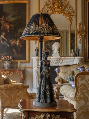 Pied de Lampe "France" noir bronze